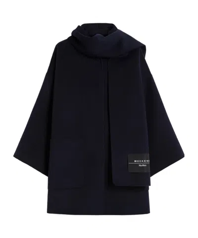 Weekend Max Mara Wool Blend Coat In Blue