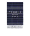 Weekend Max Mara Wool-blend Jacquard Shawl In Blue