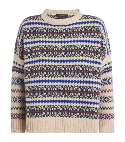 Weekend Max Mara Wool-blend Jacquard Sweater In Neutral
