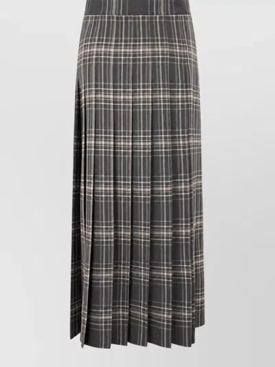 Weekend Max Mara Wool Blend Pleated Maxi Skirt In Gray