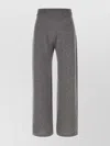 Weekend Max Mara Wool Blend Wide Leg Joggers With Elastic Waistband In Purple