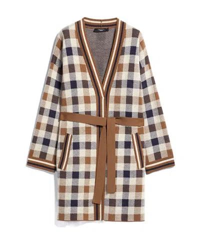 Weekend Max Mara Wool Blended Knitted Cardigan In Caramel