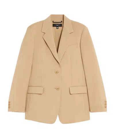 Weekend Max Mara Wool-blended Single-breasted Blazer In Nude