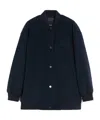 Weekend Max Mara Wool Bomber Jacket In Blue