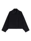 Weekend Max Mara Wool Broadcloth Cropped Coat In Blue