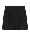 Weekend Max Mara Wool Canvas Bermuda Shorts In Black