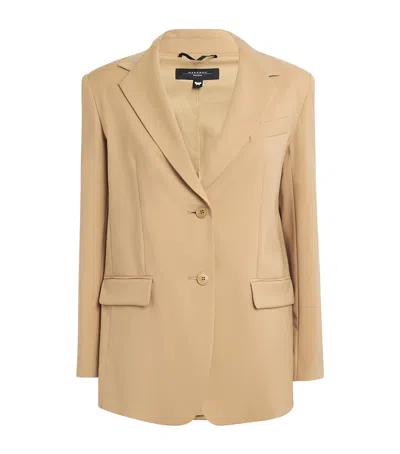 Weekend Max Mara Wool Canvas Blazer In Beige