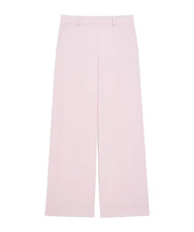 WEEKEND MAX MARA WOOL CANVAS PALAZZO TROUSERS