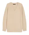 Weekend Max Mara Wool Cashmere V-neck Sweater In Nude