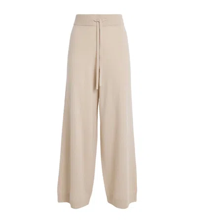 Weekend Max Mara Wool-cashmere Wide-leg Trousers In Sand