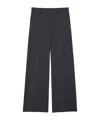 Weekend Max Mara Wool Canvas Wide-leg Pants In Black