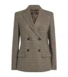 Weekend Max Mara Giove Plaid Double Breasted Blazer In Brown