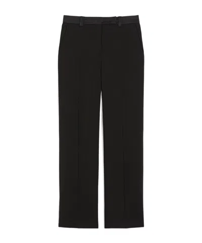 Weekend Max Mara Wool Cloth Trousers In Black
