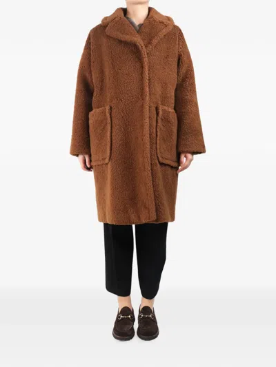 Pre-owned Weekend Max Mara Wool Coat In Brown