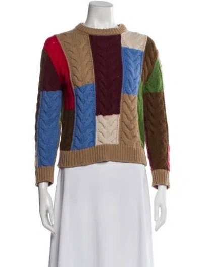 Pre-owned Weekend Max Mara Wool Colorblock Pattern Sweater In Multi