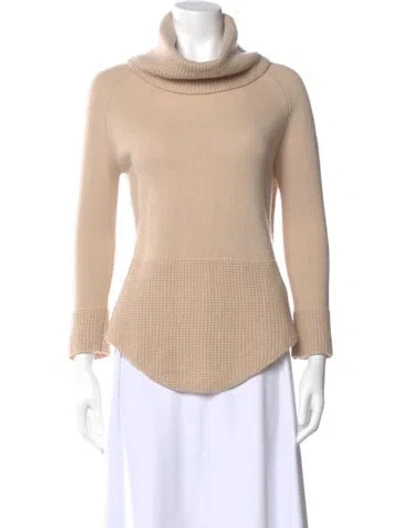 Pre-owned Weekend Max Mara Wool Cowl Neck Sweater In Neutral