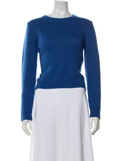 Pre-owned Weekend Max Mara Wool Crew Neck Sweater In Blue