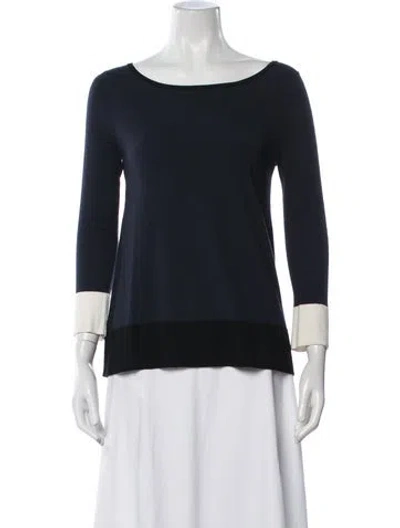 Pre-owned Weekend Max Mara Wool Crew Neck Sweater In Blue