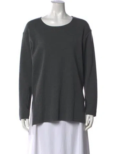 Pre-owned Weekend Max Mara Wool Crew Neck Sweater In Grey