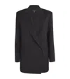 Weekend Max Mara Umbro Stretch Wool Side Closure Jacket In Black