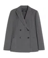 Weekend Max Mara Wool Double-breasted Blazer In Gray
