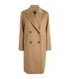 Weekend Max Mara Wool Double-breasted Coat In Beige