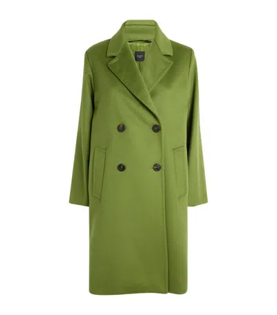 Weekend Max Mara Wool Double-breasted Coat In Green