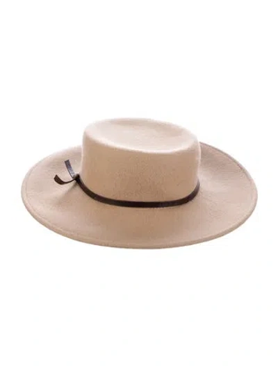 Pre-owned Weekend Max Mara Wool Fedora Hat In Neutral