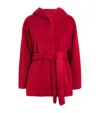 Weekend Max Mara Wool Fluffy Robe Coat In Red