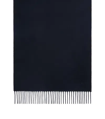 Weekend Max Mara Wool Fringe Scarf In Navy