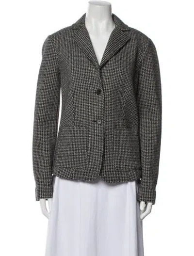Pre-owned Weekend Max Mara Wool Houndstooth Print Blazer In Multi