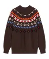 Weekend Max Mara Wool Jacquard Jumper In Brown