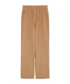 Weekend Max Mara Wool Jersey Track Pants In Brown