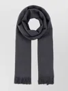 Weekend Max Mara Wool Ken Scarf Fringed Edges In Gray