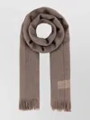 Weekend Max Mara Wool Ken Scarf With Embroidered Detail And Fringed Edges In Brown