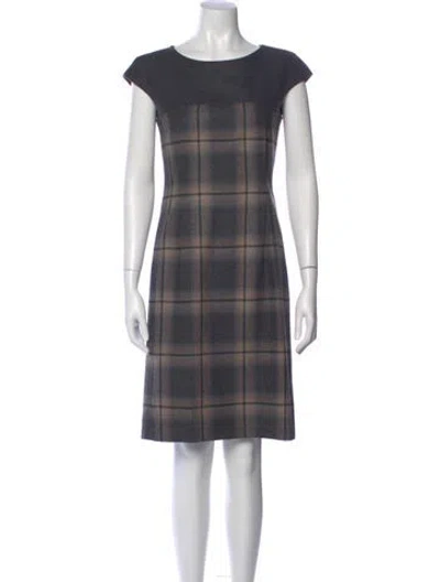 Pre-owned Weekend Max Mara Wool Knee-length Dress In Gray