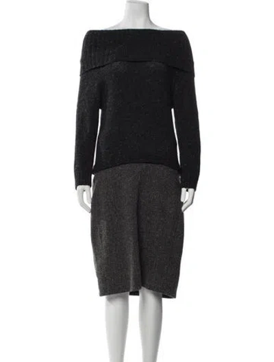 Pre-owned Weekend Max Mara Wool Knee-length Dress In Gray