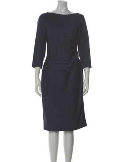 Pre-owned Weekend Max Mara Wool Knee-length Dress In Gray