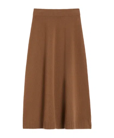 Weekend Max Mara Wool Knit Skirt In Brown