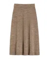 Weekend Max Mara Barnaba Wool Knit Midi Skirt In Brown