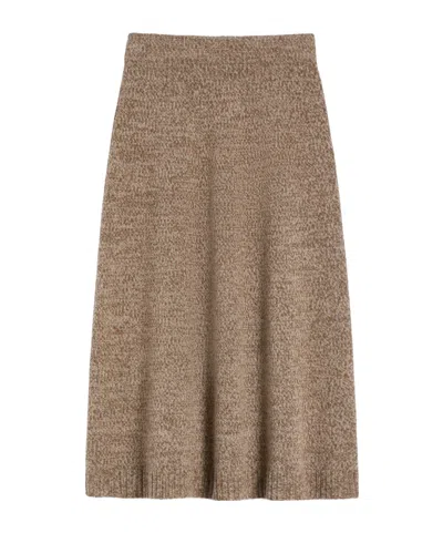 Weekend Max Mara Wool Knit Skirt In Brown