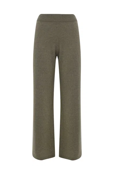 Weekend Max Mara Wool Knit Tennis Trousers In Casha Unito