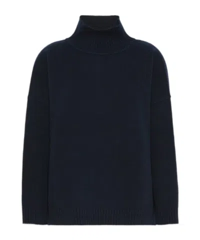 Weekend Max Mara Wool Knit Turtleneck Jumper In Blue