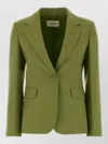 Weekend Max Mara Elegant Single-breasted Lapel Jacket With One-button Closure In Green