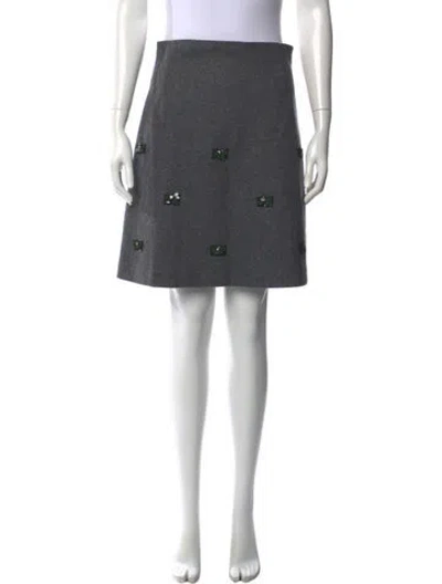 Pre-owned Weekend Max Mara Wool Mini Skirt In Grey