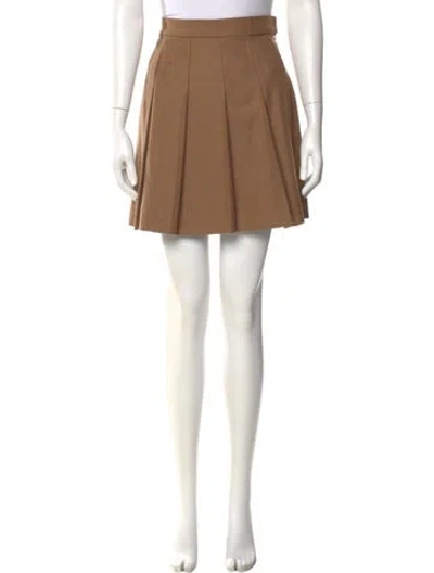 Pre-owned Weekend Max Mara Wool Mini Skirt In Neutral
