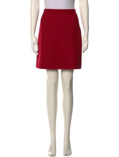 Pre-owned Weekend Max Mara Wool Mini Skirt In Red
