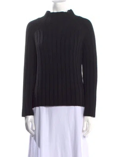 Pre-owned Weekend Max Mara Wool Mock Neck Sweater In Black