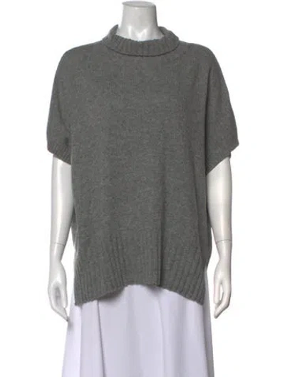 Pre-owned Weekend Max Mara Wool Mock Neck Sweater In Grey