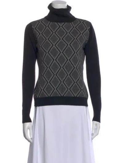Pre-owned Weekend Max Mara Wool Patterned Sweater In Black